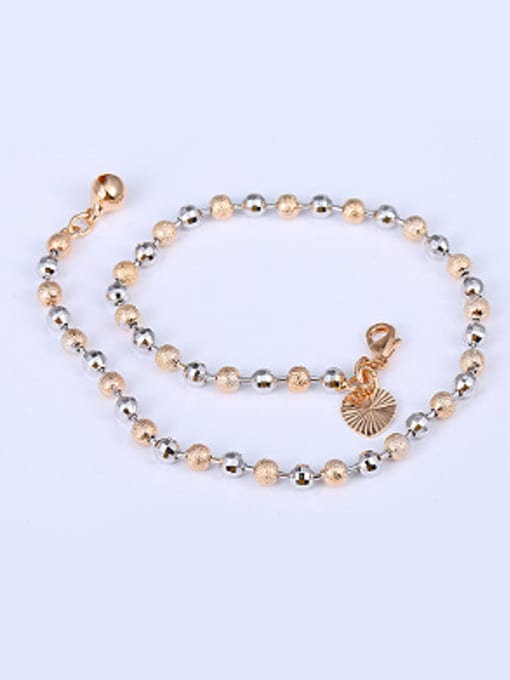 XP Simple Multi-tone Gold Plated Beads Anklet 0