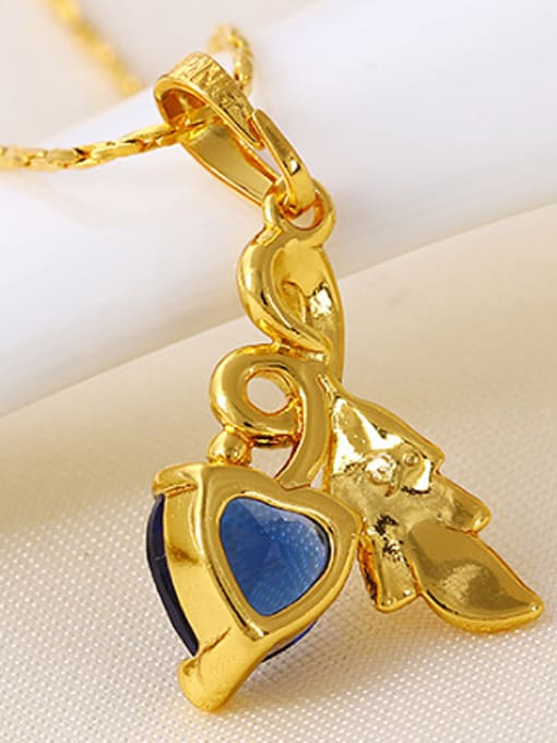 XP Copper Alloy 24K Gold Plated Ethnic style Heart-shaped Zircon Necklace 2