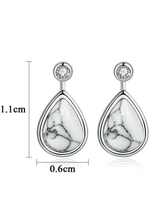 CCUI 925 Sterling Silver With Platinum Plated Simplistic Water Drop Drop Earrings 4