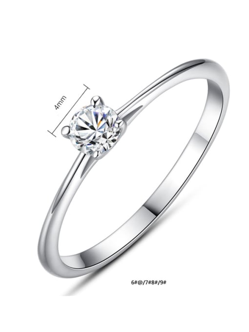 CCUI Pure Silver Engagement 4mm Hearts and arrows zircon ring 2