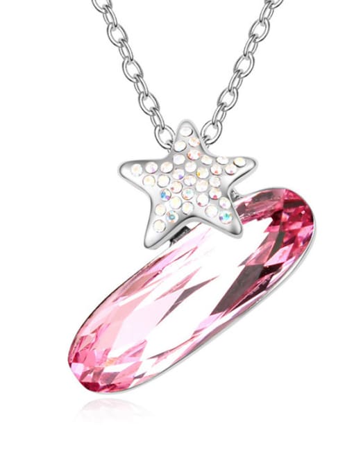 pink Fashion Oval austrian Crystal Shiny Star Alloy Necklace