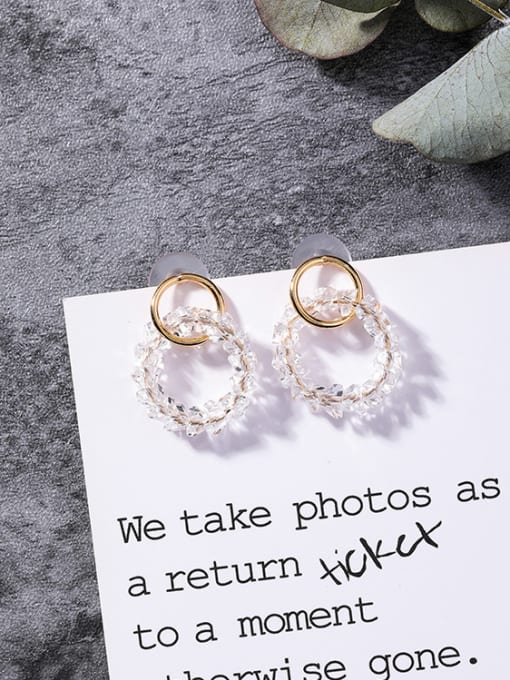 A 2.8cm Alloy With Gold Plated Fashion Round Beads Stud Earrings