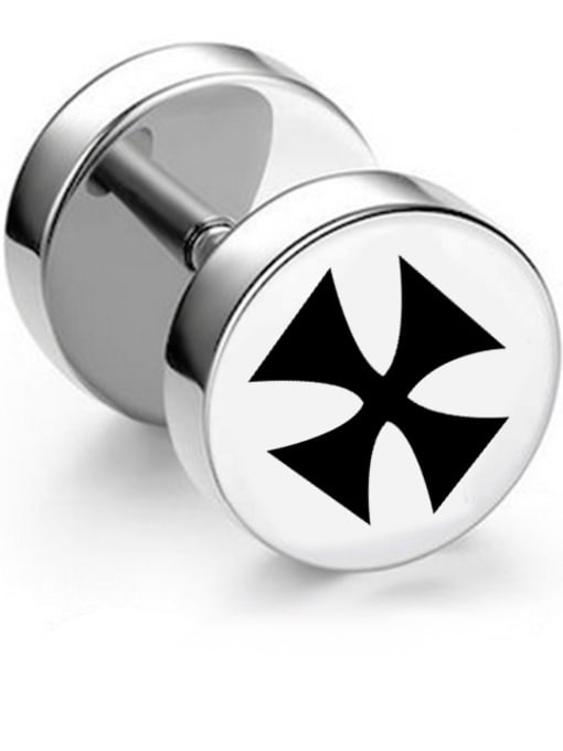 Section 7 Cross steel Stainless Steel With Silver Plated Personality Geometric Stud Earrings