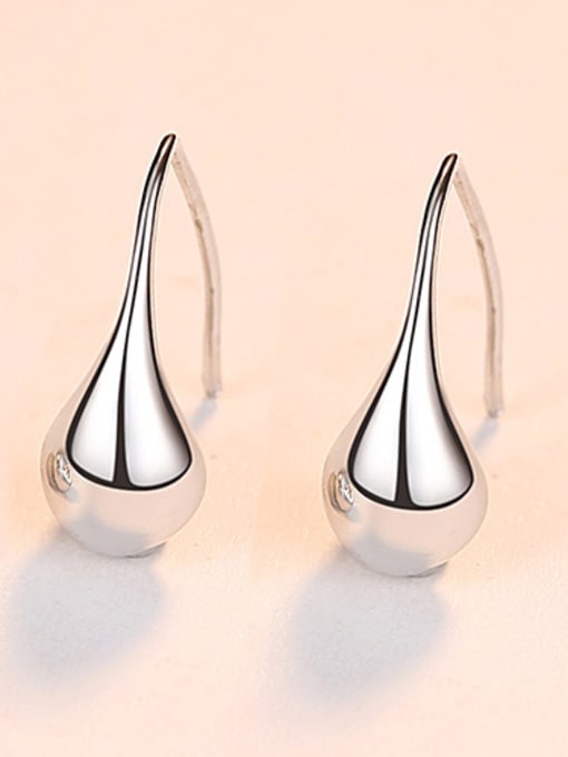 Platinum Sterling Silver minimalist water-drop studs