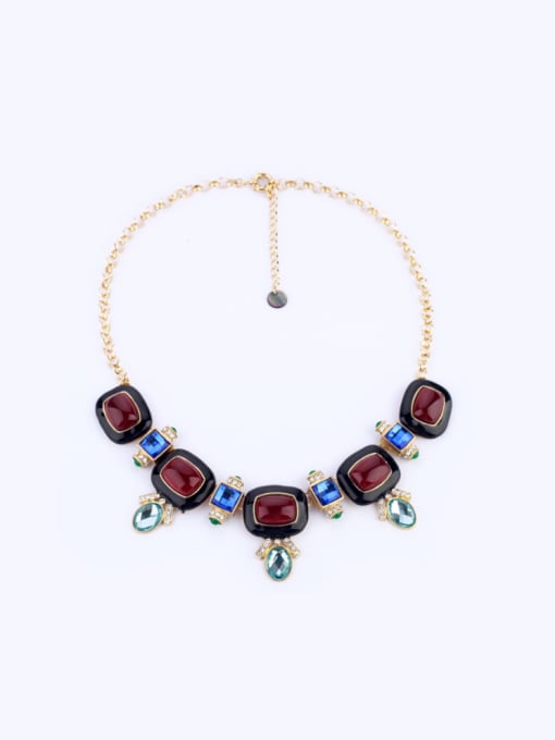 KM Gold Plated Artificial Stones Women Necklace 0