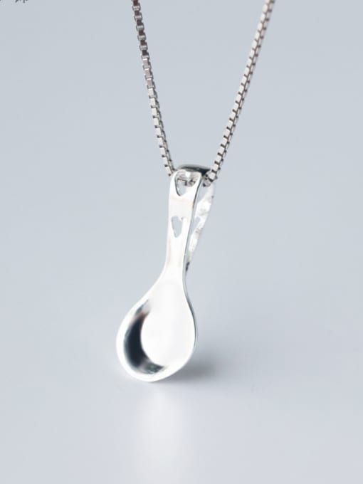 Rosh S925 silver mini cute spoon shape necklace 0
