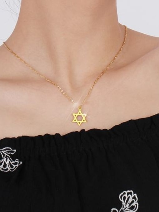 CONG Elegant Gold Plated Star Shaped Titanium Necklace 2