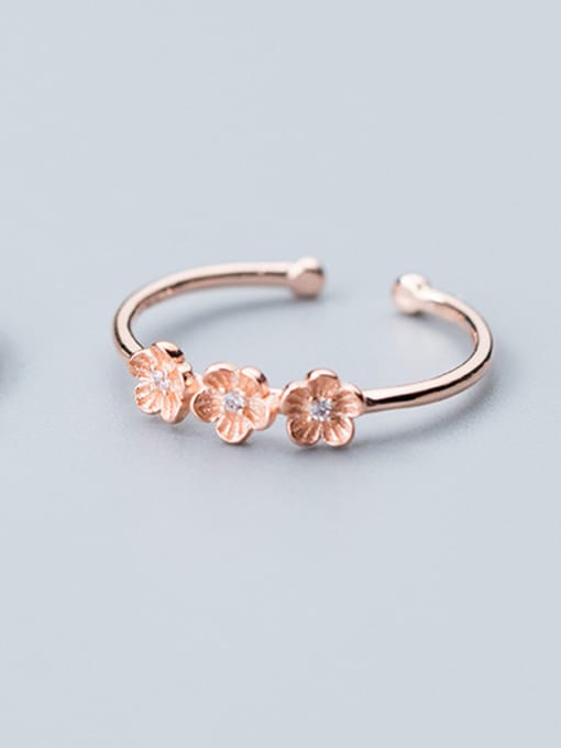 Rosh 925 Sterling Silver With Rose Gold Plated Romantic Flower Rings 1