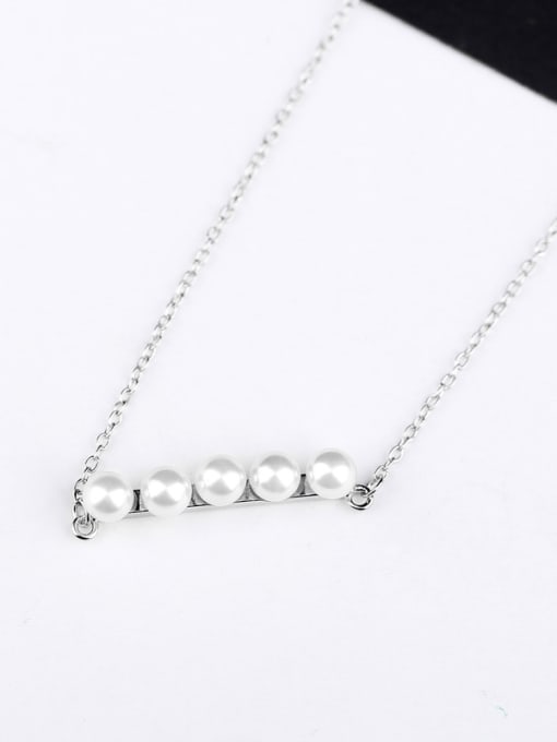 Peng Yuan Simple Freshwater Pearls Silver Necklace 0