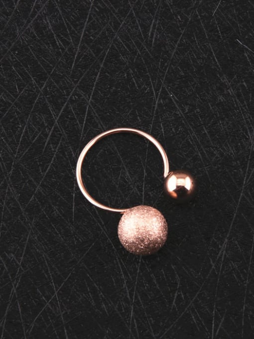 GROSE Simple Temperament Double Balls Opening Ring