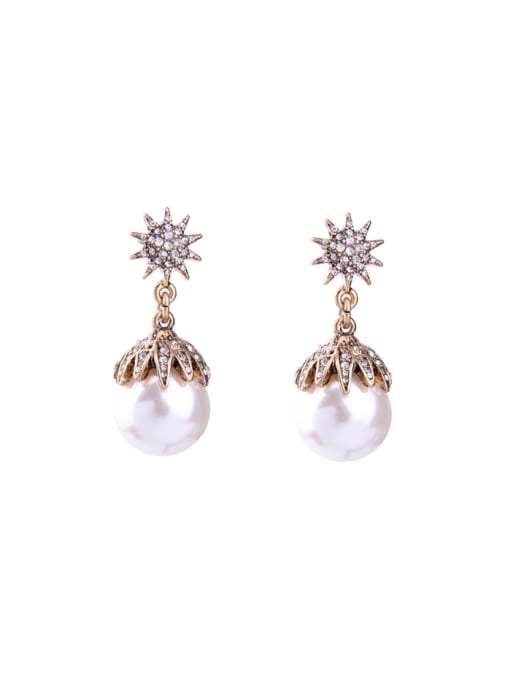 KM Artificial Pearls Drop stud Earring 0