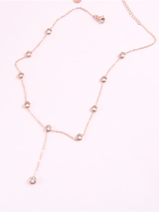 GROSE Simple Fashion Style Zircons Clavicle Necklace 1