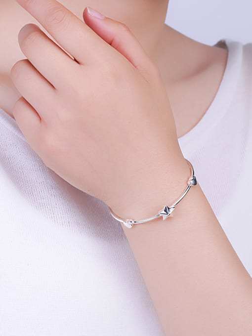 One Silver 925 Silver Star Shaped Bangle 1