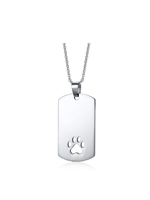 CONG Lovely Dog Paw Shaped Stainless Steel Necklace 0