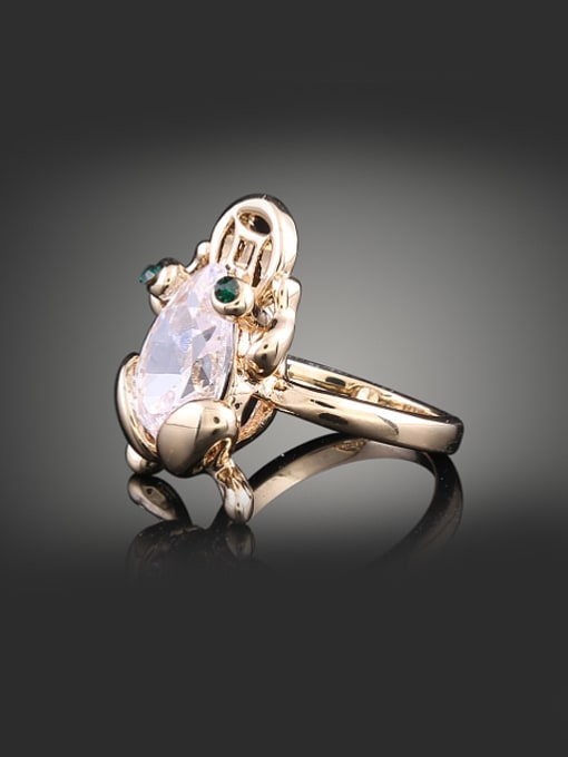 Wei Jia Personalized Zircon Frog Gold Plated Alloy Ring 1
