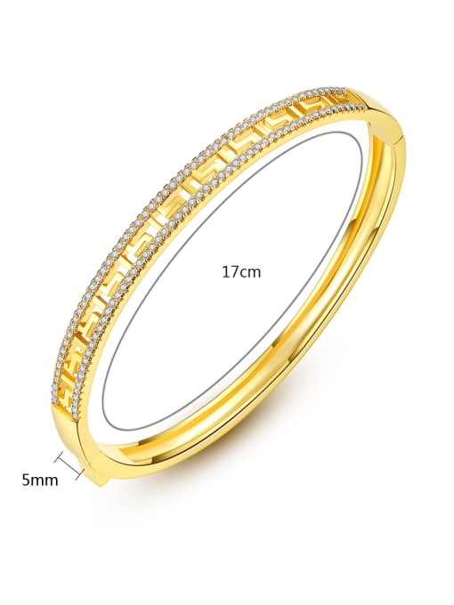 BLING SU Copper inlaid AAA zircon classic pattern bracelet 4