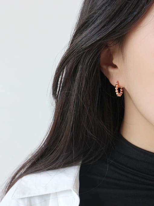 DAKA Sterling Silver simple geometric Bead Earrings 2