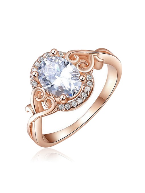KENYON Fashion Oval AAA Zircon-accented Copper Ring