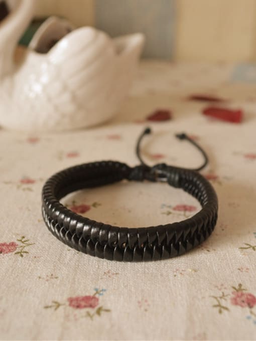 Dandelion Simply Style Adjustable Cownhide Leather Bracelet 0
