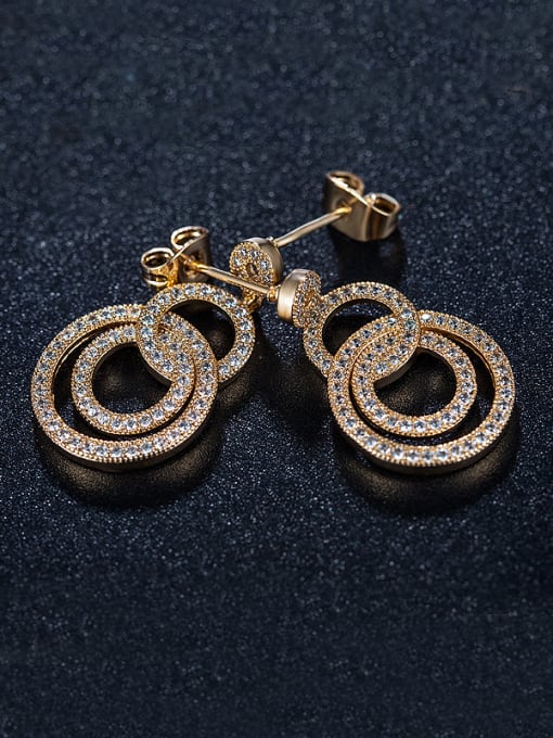 UNIENO Number Zircon Chandelier earring 1