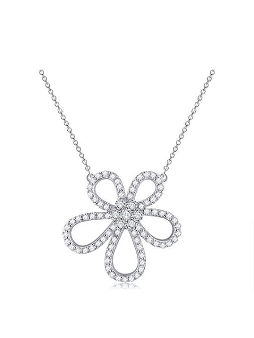 EVITA PERONI Hollow Flower Zircon Necklace 0