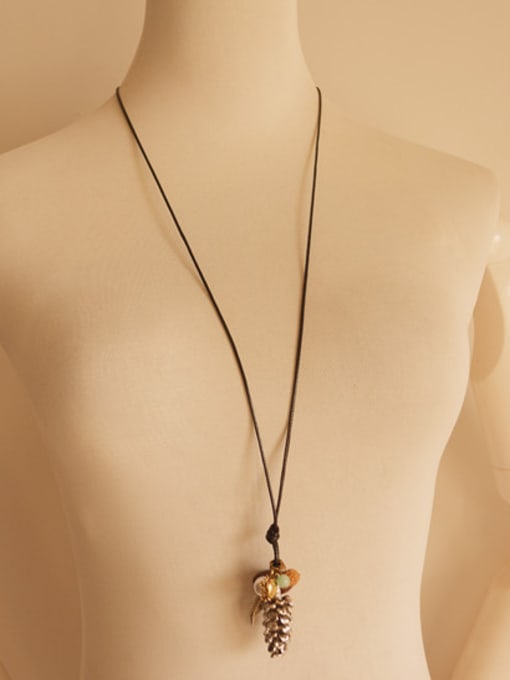 Dandelion Vintage Women Pine Nuts Shaped Necklace 2
