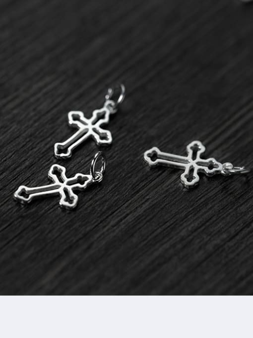 FAN 925 Sterling Silver With Silver Plated Religious Cross Charms 0