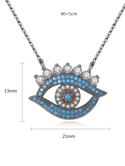 BLING SU Copper With Gun Plated Exaggerated Evil Eye Necklaces 4