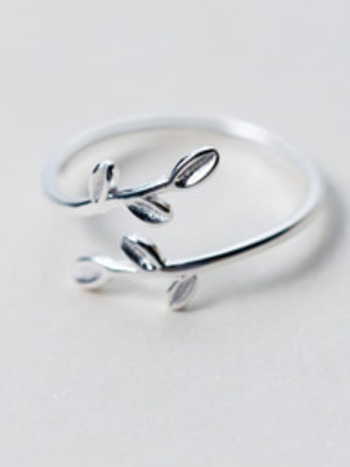 Rosh Sterling Silver Small fresh olive branch free size ring 2
