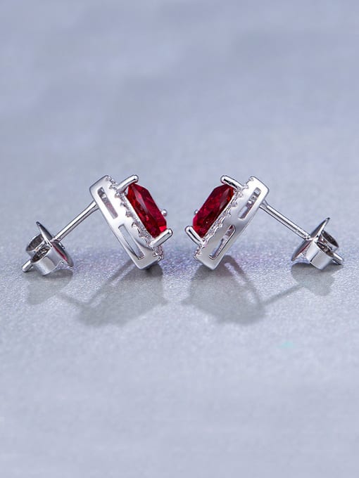 Red Red Triangle stud Earring