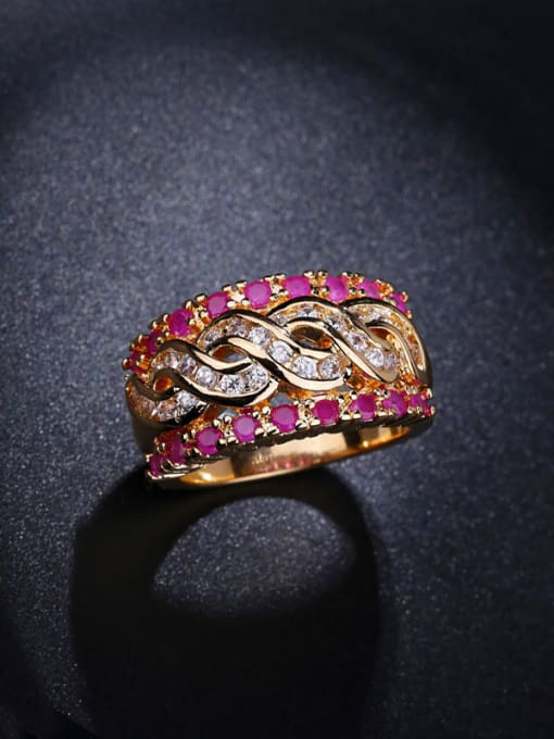 L.WIN Gold Plated Zircons Multistone ring