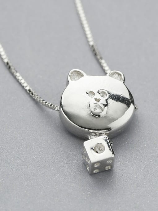 One Silver S925 Silver Bear Necklace 2