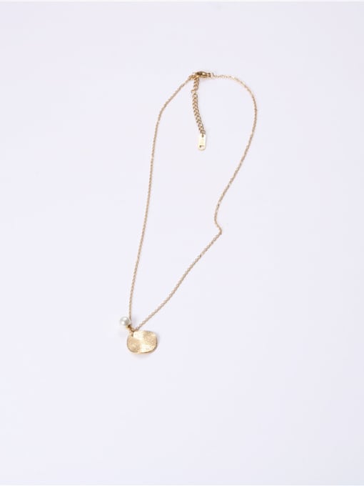 GROSE Titanium With Gold Plated Simplistic Round Necklaces 2