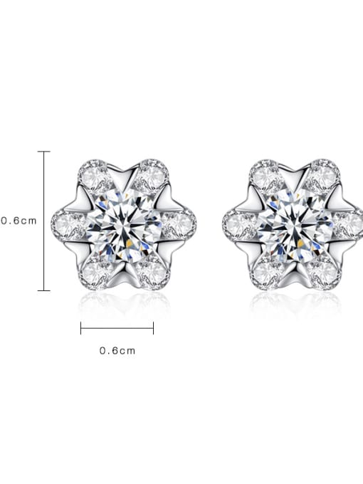 CCUI Sterling silver fashion shine zircon flower earrings 3