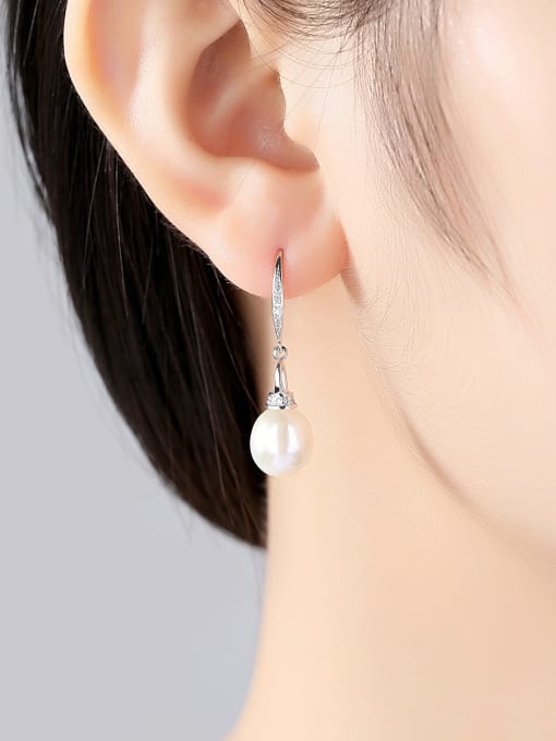 CCUI Sterling silver natural freshwater pearls micro-set 3A zircon earrings 1