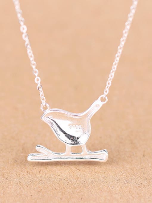 Peng Yuan Little Bird Branch Silver Necklace 2