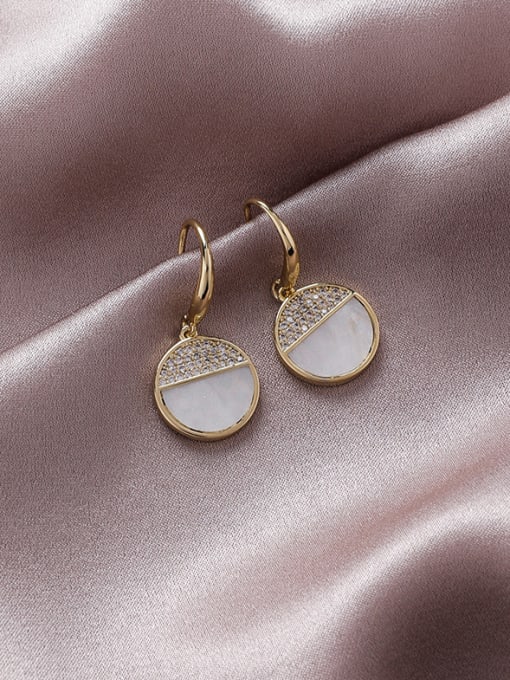 gold Alloy With Gold Plated Simplistic Round Hook Earrings