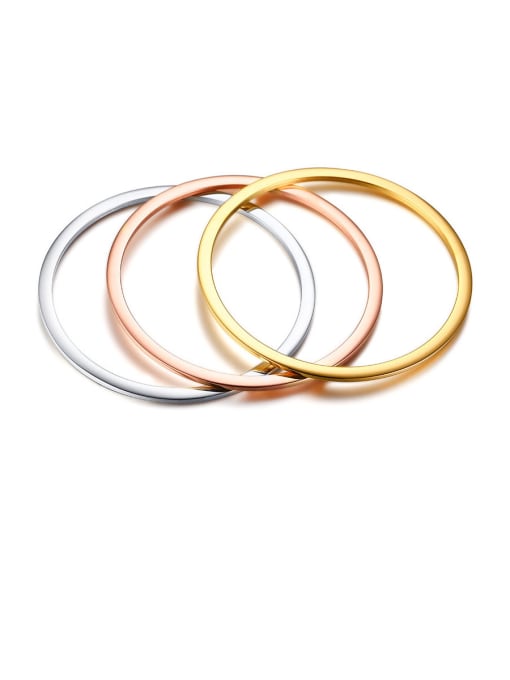 CONG Stainless Steel With Smooth  Simplistic Round Bangles 2