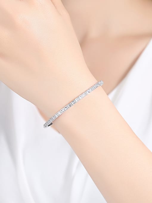 BLING SU Copper inlaid AAA zircon Minimal bracelet 1