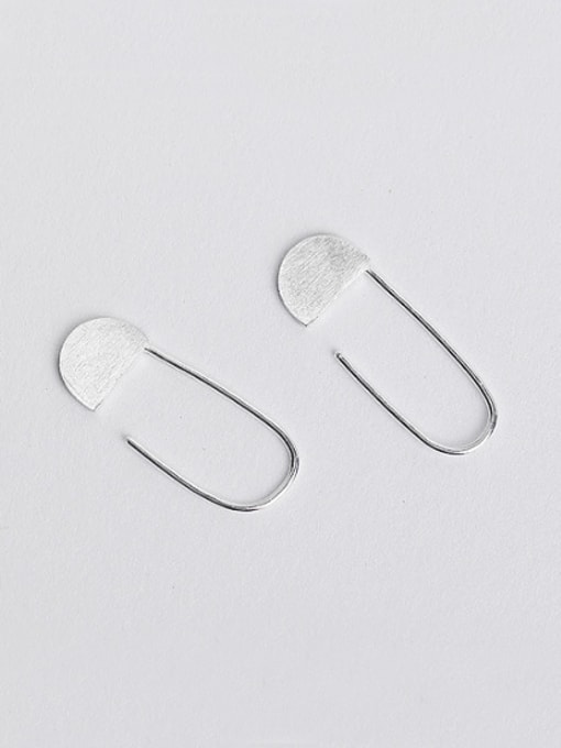 Silver Personalized Clip-shaped Silver Stud Earrings