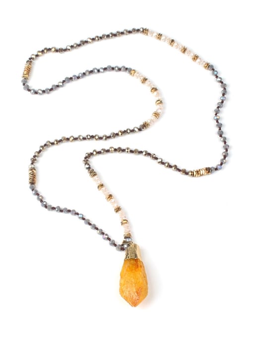 HN1898-E Original DIY Crystal Beads Irregular Stone Fashion Necklace