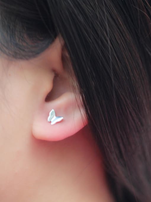 Rosh S925 Silver Fashion Butterfly Stud cuff earring 1