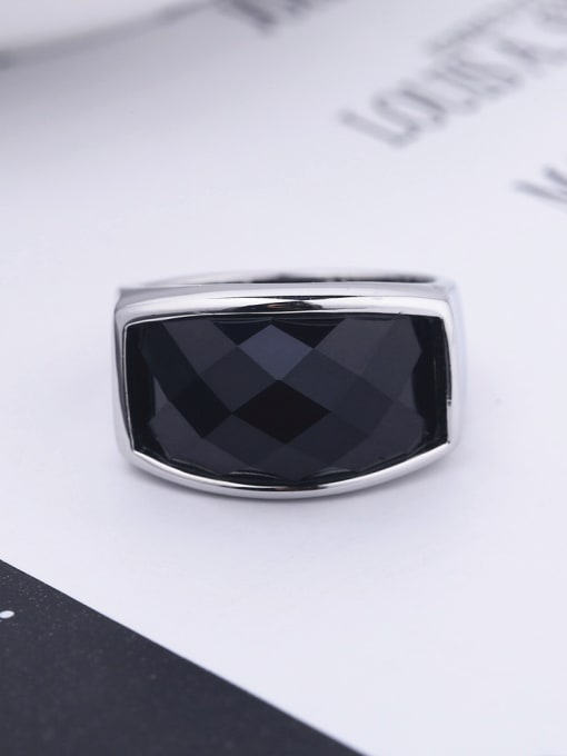 Wei Jia Simple Resin stone Platinum Plated Alloy Ring 1