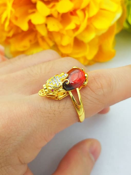 Neayou Red Stone Chinese Elements Women Ring 2