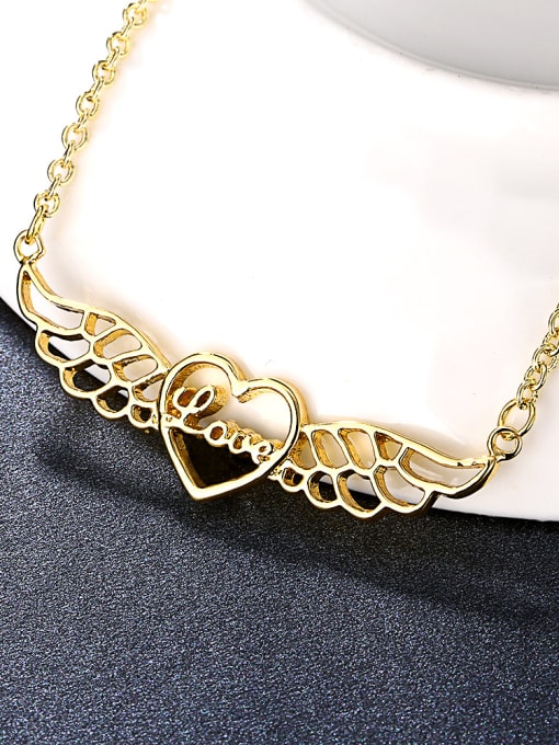 Golden Exquisite Gold Plated Heart Shaped Necklace
