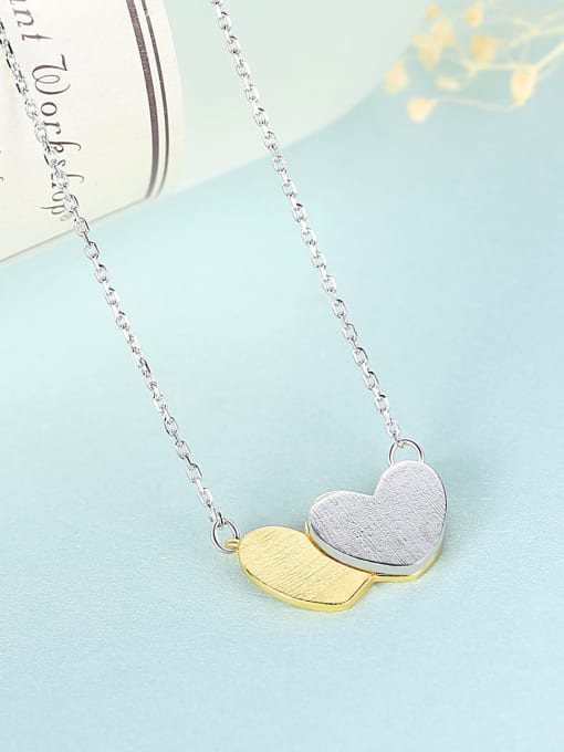 CCUI 925 Sterling Silver With Two-color plating Simplistic Heart Locket Necklace 3