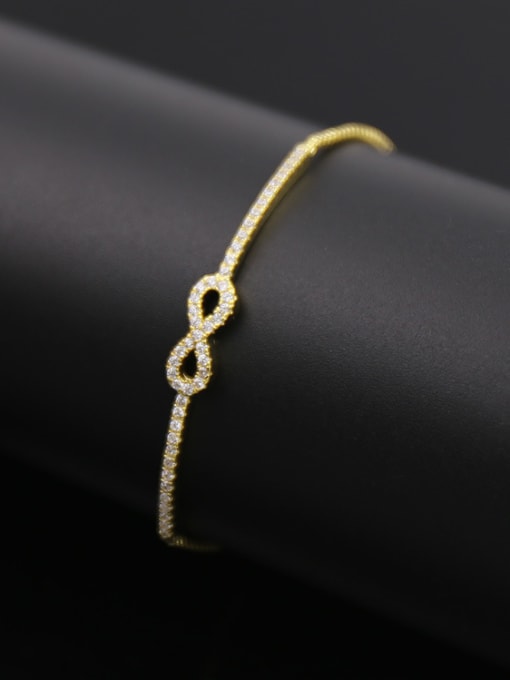 Golden Exquisite Zircon Stretch  Bracelet