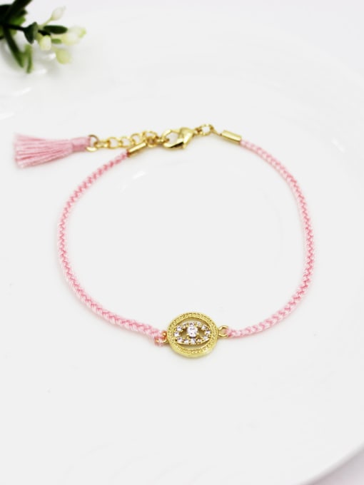 Lang Tony Women Pink Geometric Shaped Chinlon Bracelet 1