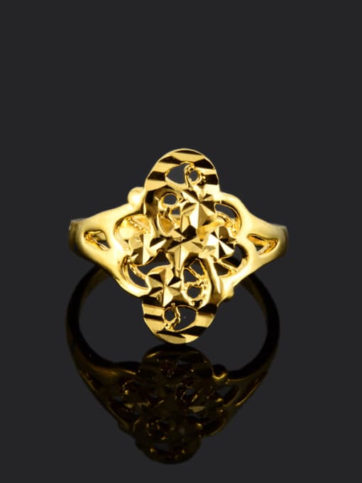 Yi Heng Da Women Personality Hollow Flower Shaped Copper Ring 1