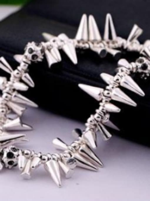 silver Fashion Personality Rivets-Shaped Stretch Alloy Bracelet